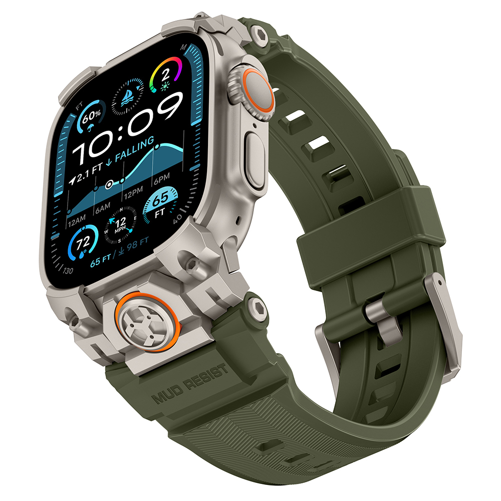 Apple Watch Ultra 49mm Uyumlu Mohseven iWatch Armor Silikon Kordon