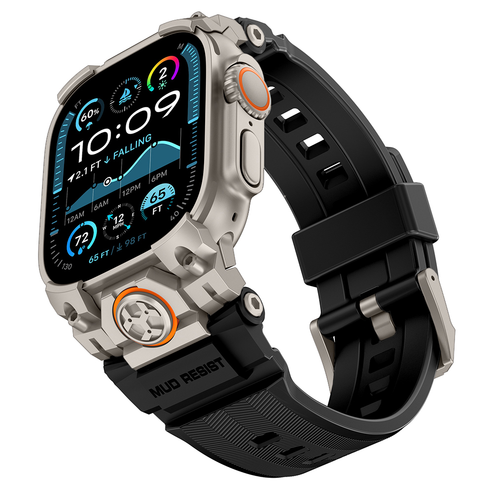 Apple Watch Ultra 49mm Uyumlu Mohseven iWatch Armor Silikon Kordon