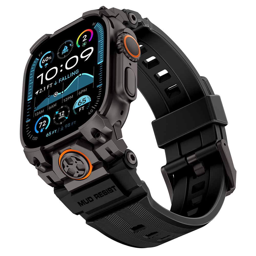 Apple Watch Ultra 49mm Uyumlu Mohseven iWatch Armor Silikon Kordon