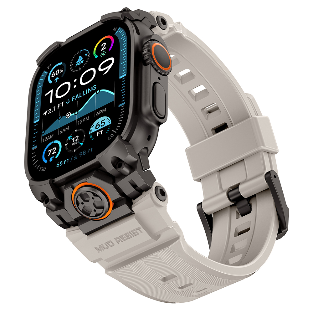 Apple Watch Ultra 49mm Uyumlu Mohseven iWatch Armor Silikon Kordon