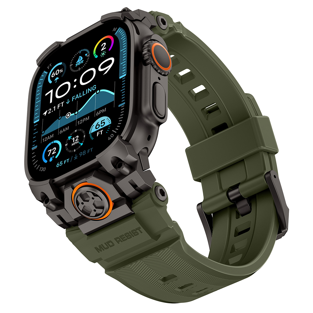 Apple Watch Ultra 49mm Uyumlu Mohseven iWatch Armor Silikon Kordon