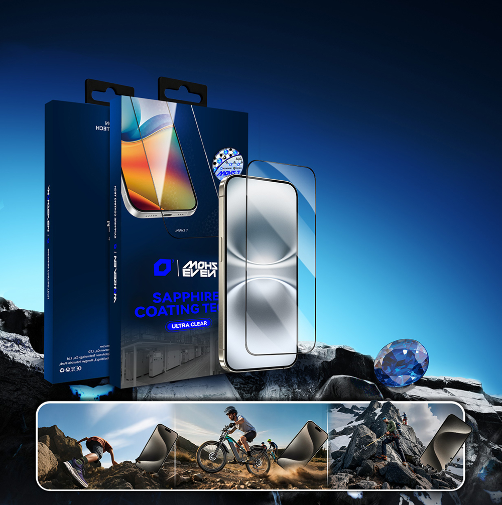 Apple iPhone 17 Pro Max Uyumlu Mohseven Pure Safir Coating HD 3D Glue Temperli Cam Ekran Koruyucu