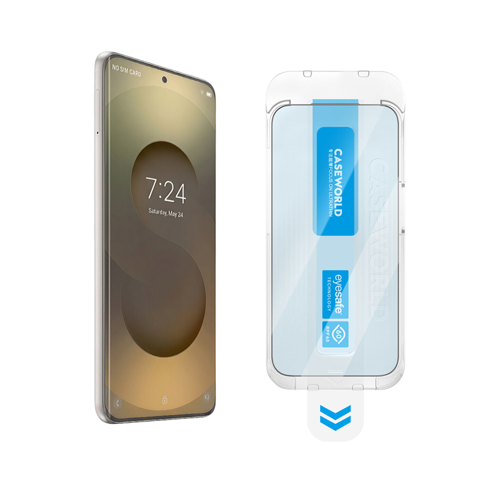 Samsung Galaxy S26 Plus Uyumlu CaseWorld Applicator Serisi 2.5D Eyesafe Mavi Işık Teknolojili 0.25mm Temperli Cam Ekran Koruyucu+ Uygulama Aparatı