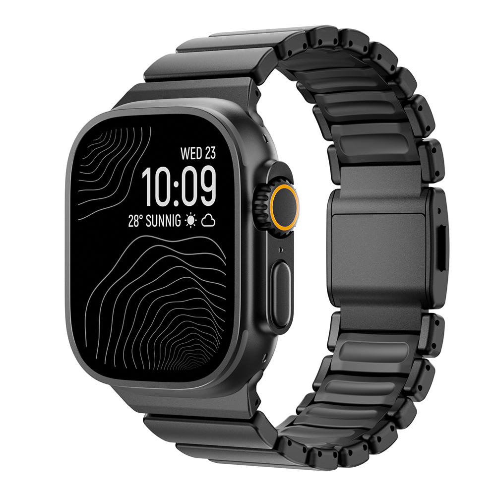 Apple Watch 7 45mm Uyumlu Zore KRD-152 Titanyum Silikon Kordon