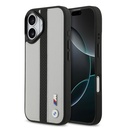 Apple iPhone 17 Uyumlu Kılıf BMW Orjinal Lisanslı M-safe Şarj Özellikli Deri Arka Yüzey Metal Logolu Delikli Şerit Tasarımlı Kapak