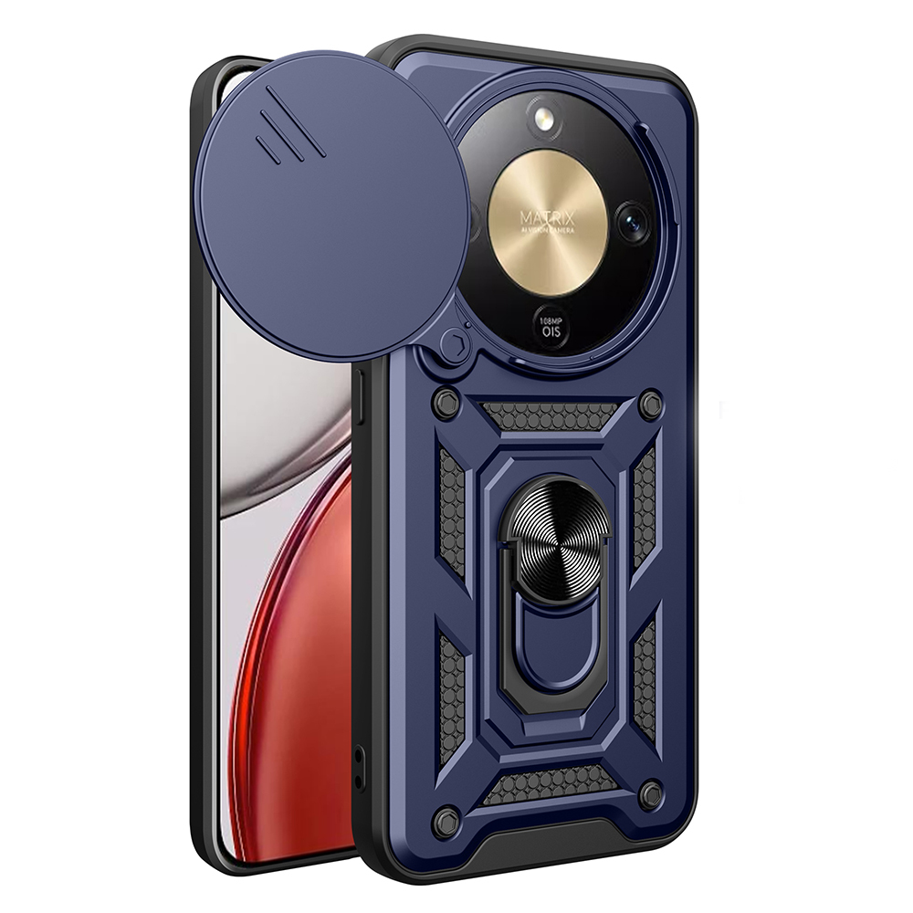 Honor Magic 8 Lite 5G Uyumlu Kılıf Magnetik Standlı Kamera Korumalı Zore Sürgülü Vega Kapak
