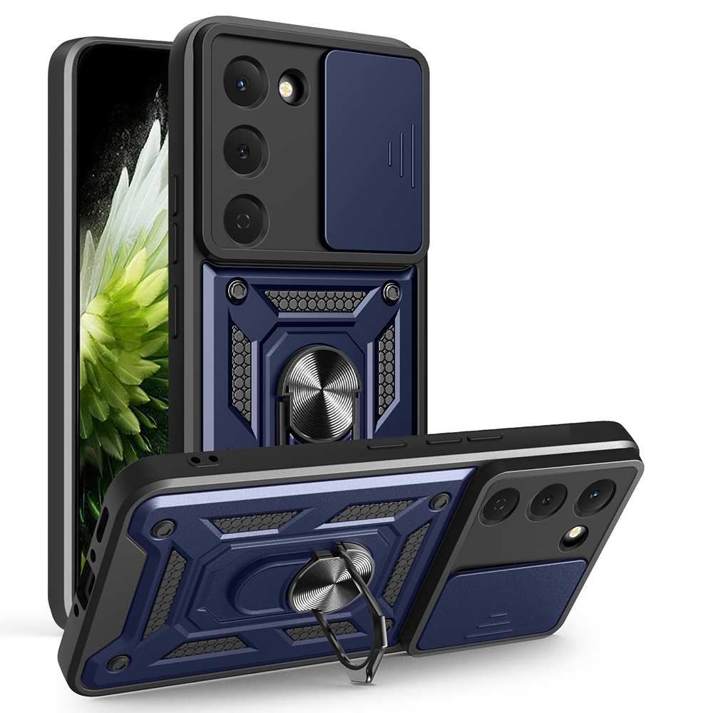 Tecno Spark 40 Pro Uyumlu Kılıf Magnetik Standlı Kamera Korumalı Zore Sürgülü Vega Kapak