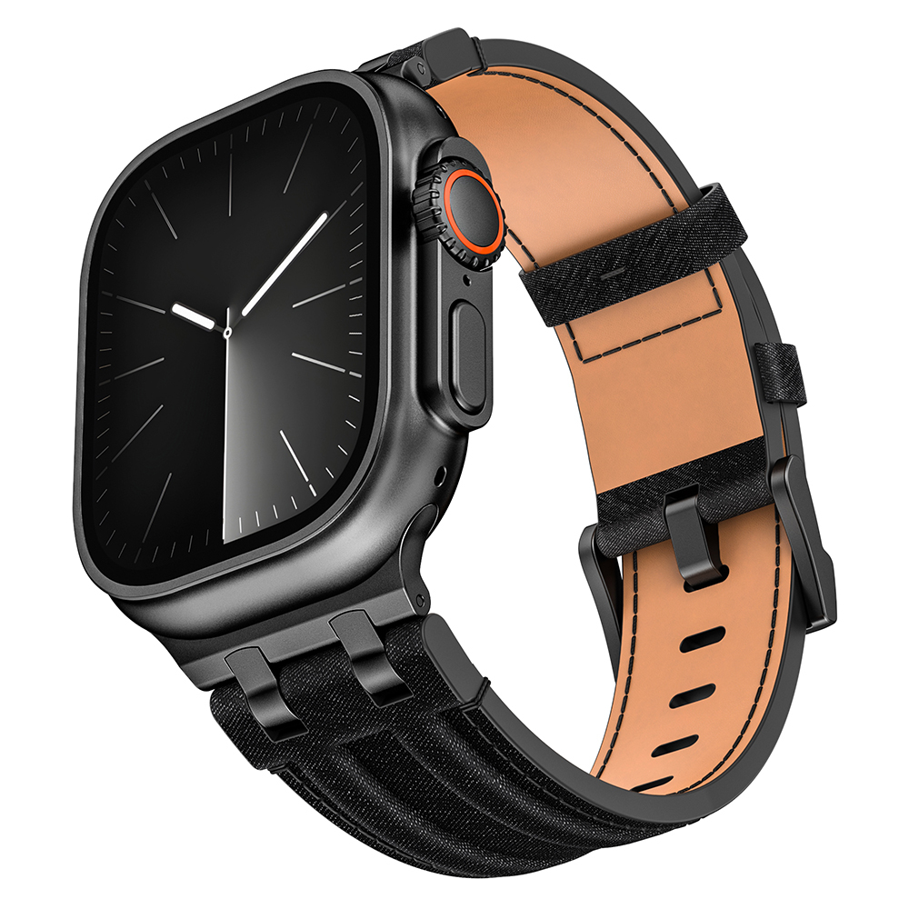 Apple Watch 42mm Uyumlu Zore KRD-153 Kot Kumaş Tasarımlı Kordon