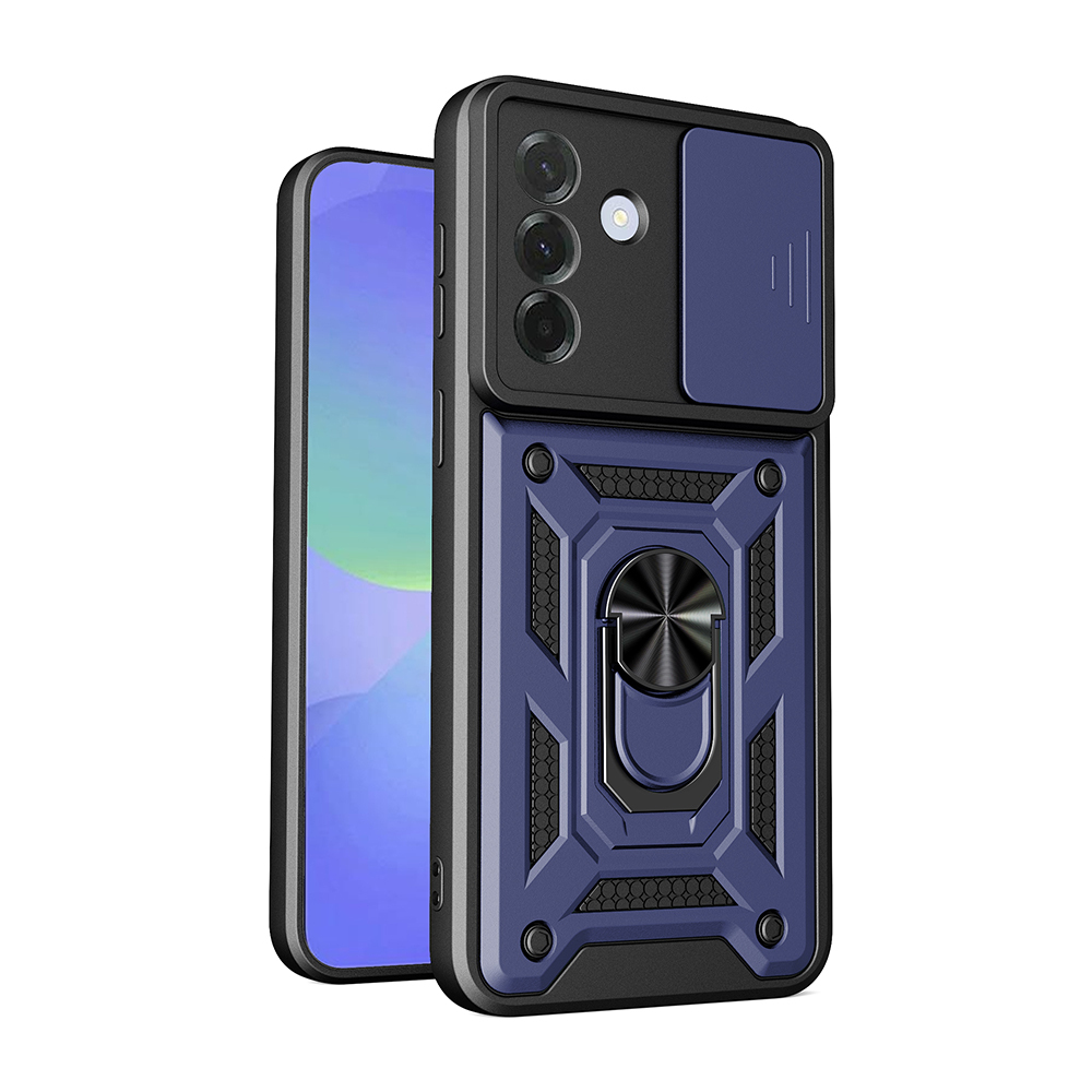 Samsung Galaxy A37 Uyumlu Kılıf Magnetik Standlı Kamera Korumalı Zore Sürgülü Vega Kapak