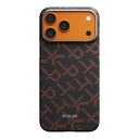 Apple iPhone 17 Pro Uyumlu Kılıf M-safe Şarj Özellikli Aramid Fiber Pitaka Tactile Woven Monogram Serisi Kapak