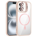 Apple iPhone 17 Uyumlu Kılıf Standlı ve Kamera Lens Hediyeli M-Safe Şarj Özellikli Zore Etro Kapak