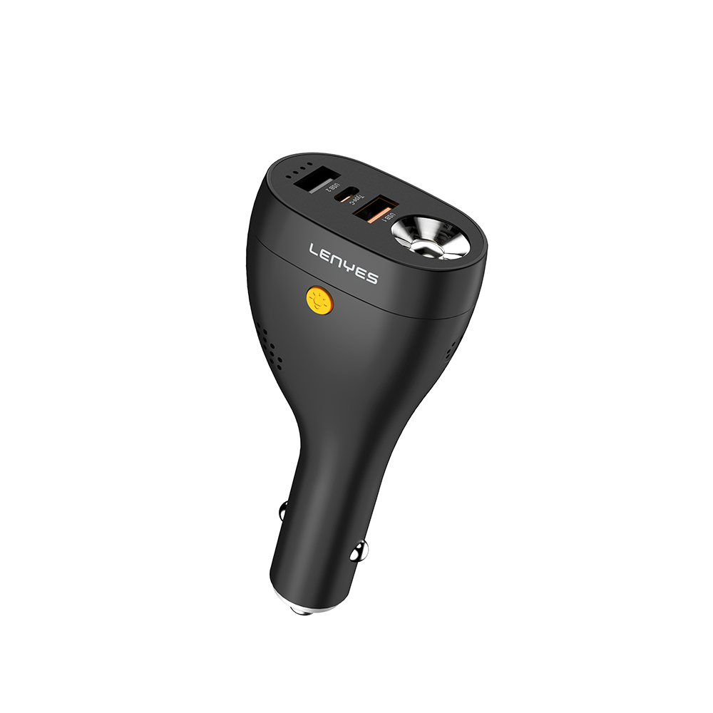 [RNZ-TA130536] Lenyes CA70 Type-C + Dual USB-A Portlu Hızlı Şarj Özellikli Çok Fonksiyonlu Araç Şarj Aleti 20W