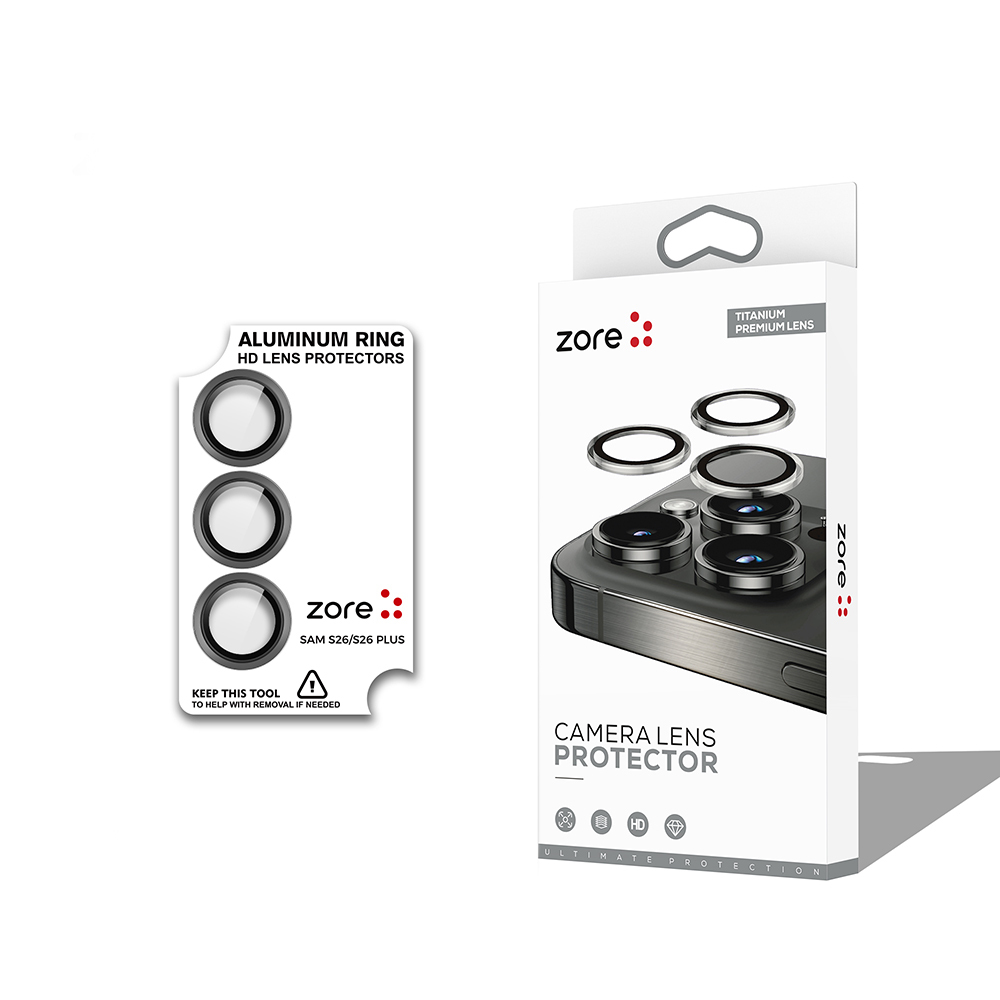 Samsung Galaxy S26 Uyumlu Zore CL-12 Premium Safir Parmak İzi Bırakmayan Anti-Reflective Kamera Lens Koruyucu