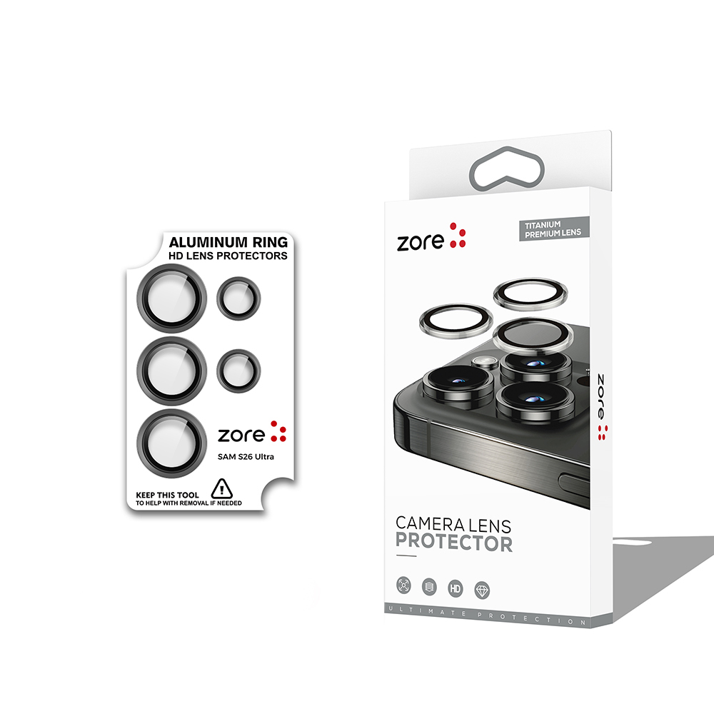 Samsung Galaxy S26 Ultra Uyumlu Zore CL-12 Premium Safir Parmak İzi Bırakmayan Anti-Reflective Kamera Lens Koruyucu