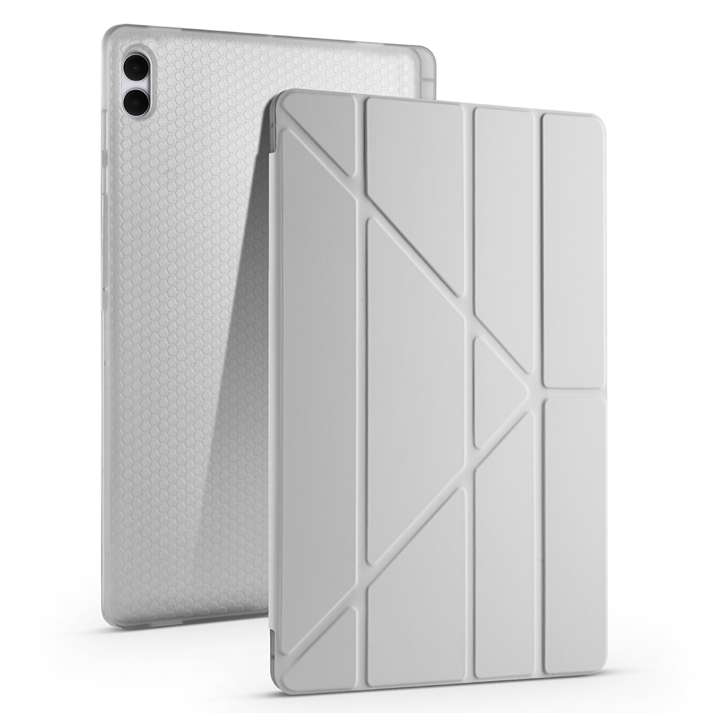 Samsung Galaxy Tab S11 Ultra Uyumlu Kılıf Zore Tri Folding Kalem Bölmeli Standlı Kılıf