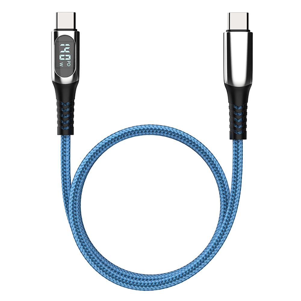 [RNZ-TA131719] Micflip A08 Dijital LED Ekranlı Type-C to Type-C PD Data ve Şarj Kablosu 140W 1M