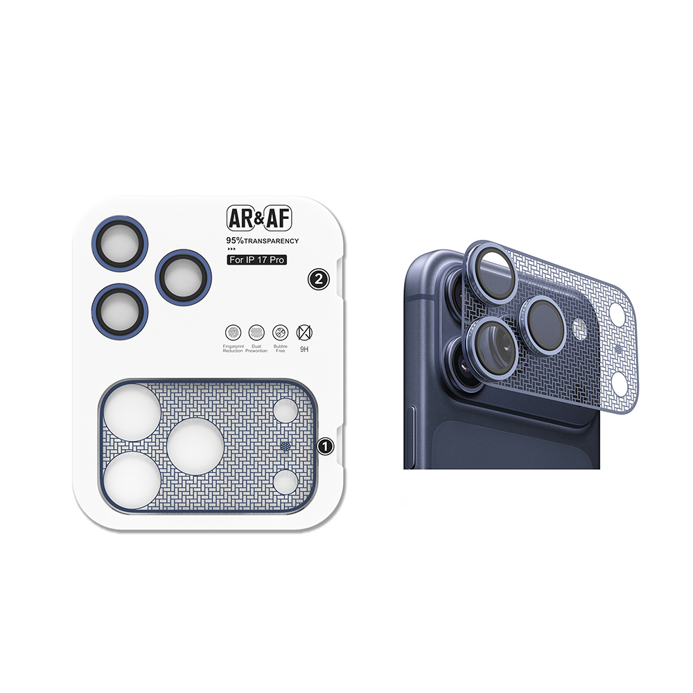 Apple iPhone 17 Pro Uyumlu Zore CL-22 Parmak İzi Bırakmayan Anti-Reflective 2in1 Kamera Lens Koruyucu