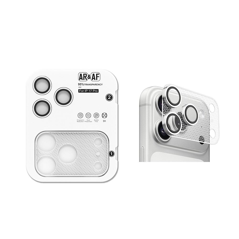 Apple iPhone 17 Pro Uyumlu Zore CL-22 Parmak İzi Bırakmayan Anti-Reflective 2in1 Kamera Lens Koruyucu