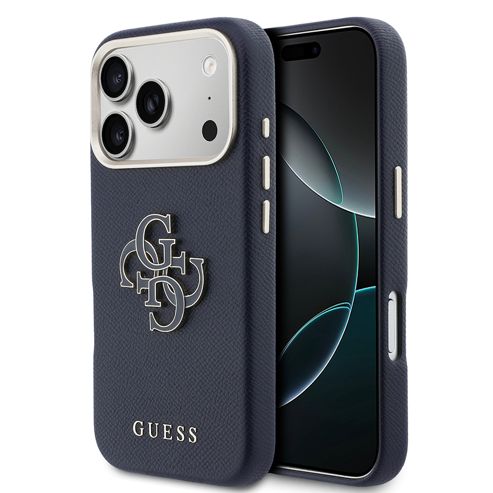Apple iPhone 17 Pro Max Uyumlu Kılıf Guess Orjinal Lisanslı 4G Büyük Metal Kamera Çerçeveli PU Deri Resin Kapak
