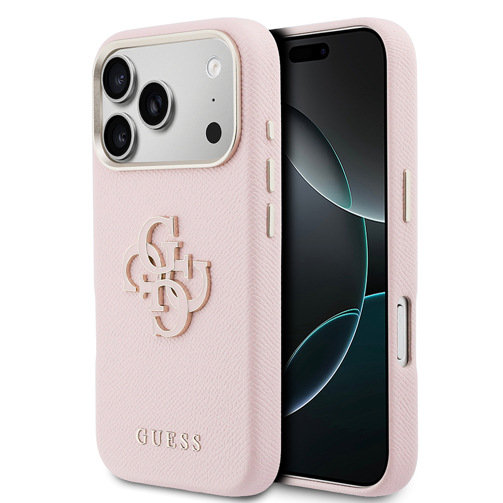Apple iPhone 17 Pro Max Uyumlu Kılıf Guess Orjinal Lisanslı 4G Büyük Metal Kamera Çerçeveli PU Deri Resin Kapak