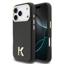 Apple iPhone 17 Pro Max Uyumlu Kılıf Karl Lagerfeld Orjinal Lisanslı M-safe Şarj Özellikli Gold Kamera Çerçeveli KHEAD Metal Logolu PU Deri Kapak
