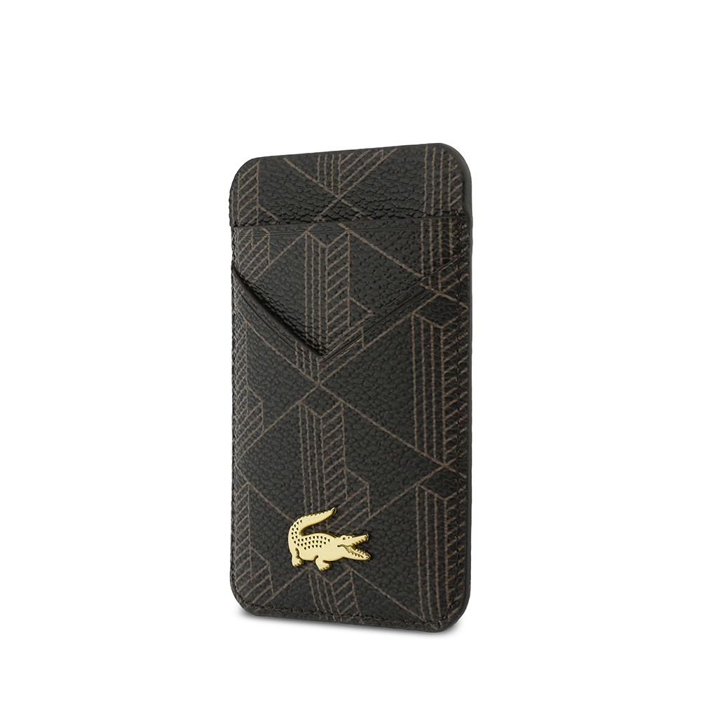 [RNZ-TA131826] Lacoste Orjinal Lisanslı 2 Hazneli PVC Karışık Monogram Desenli Magnetik Kartlık