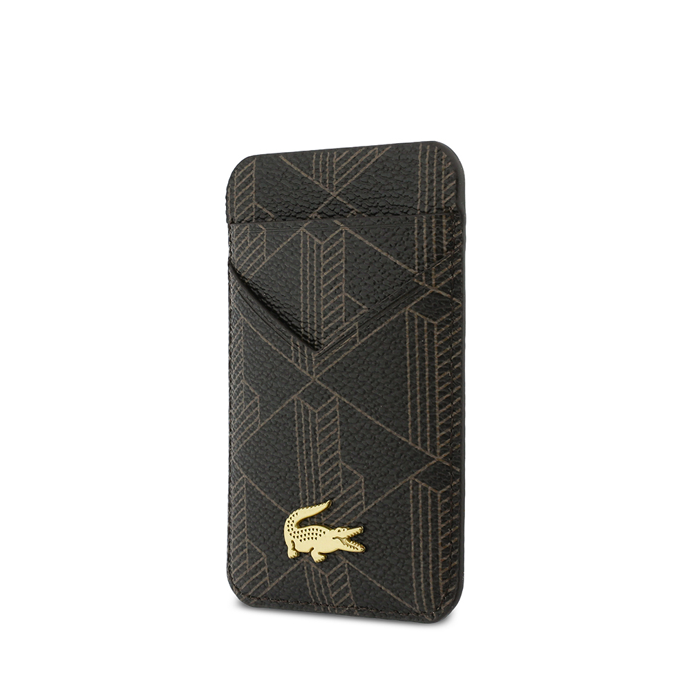 [RNZ-TA131826] Lacoste Orjinal Lisanslı 2 Hazneli PVC Karışık Monogram Desenli Magnetik Kartlık