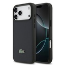 Apple iPhone 17 Pro Max Uyumlu Kılıf Lacoste Orjinal Lisanslı M-safe Şarj Özellikli PU Pike Desenli Metal Logolu Kapak