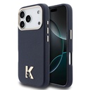 Apple iPhone 17 Pro Uyumlu Kılıf Karl Lagerfeld Orjinal Lisanslı M-safe Şarj Özellikli Gold Kamera Çerçeveli KHEAD Metal Logolu PU Deri Kapak