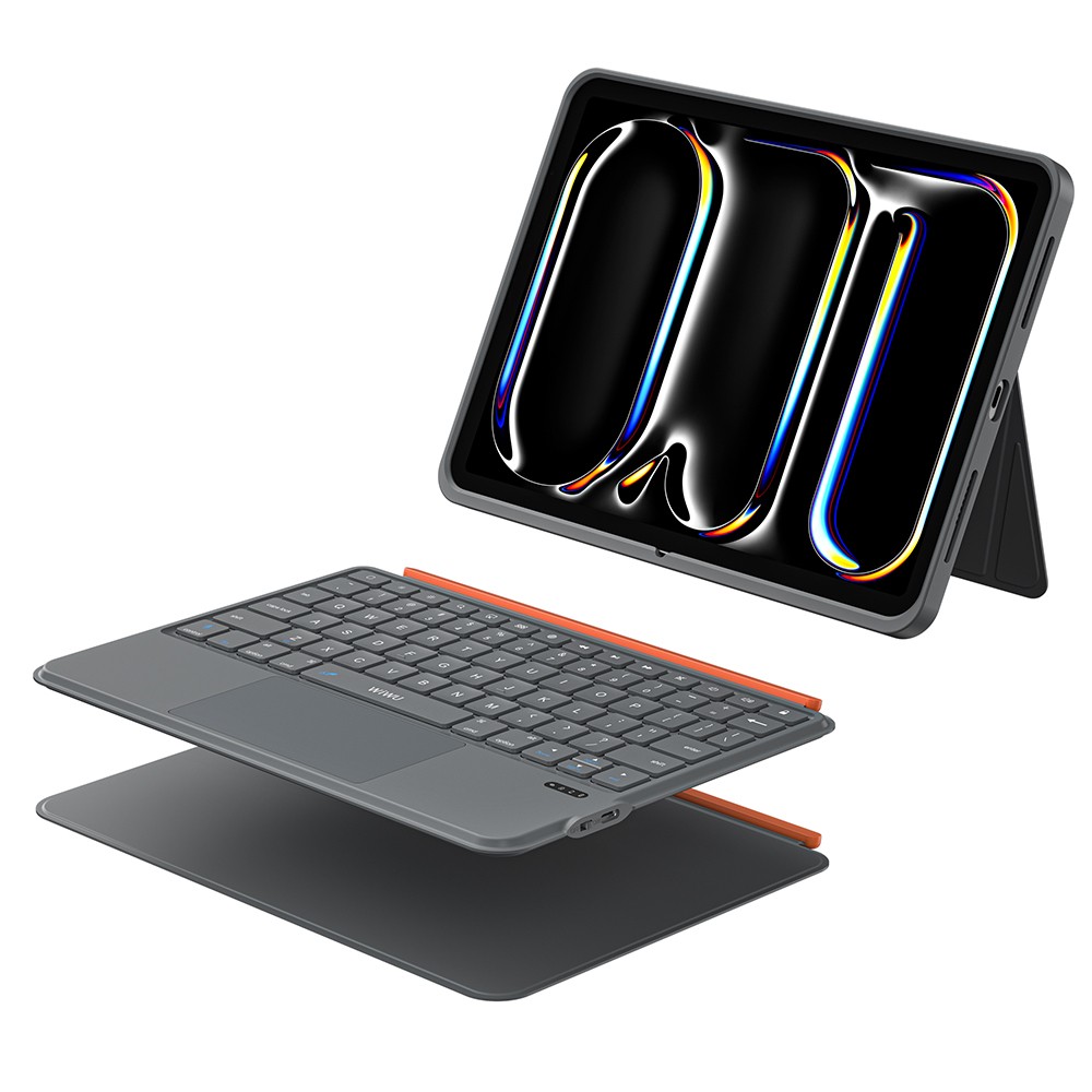 [RNZ-TA131804] Apple iPad 10.9 2022 Uyumlu (5.Nesil) Wiwu MK-005 Combo 3in1 Kalem Bölmeli Klavyeli Standlı Kılıf