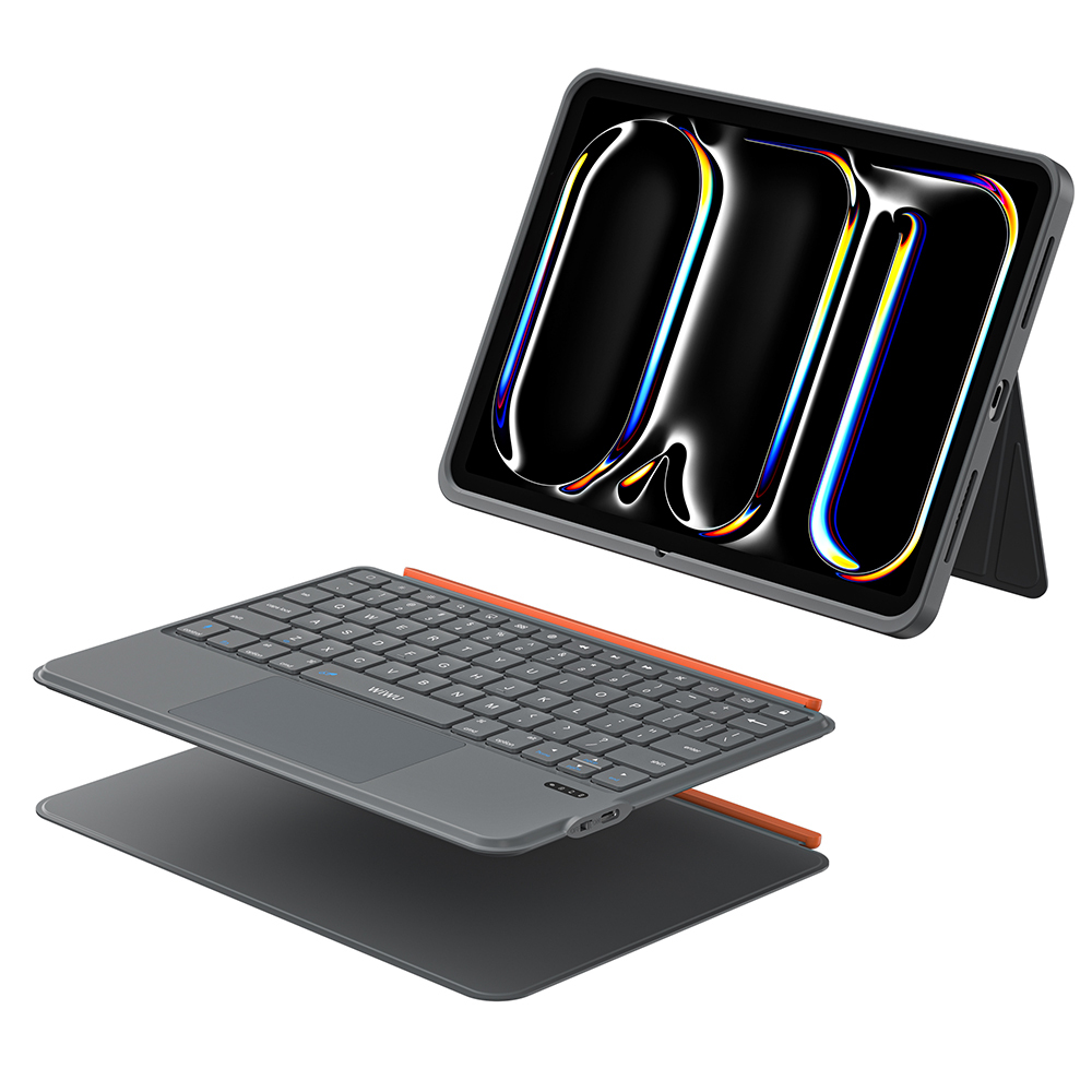[RNZ-TA131804] Apple iPad 10.9 2022 Uyumlu (5.Nesil) Wiwu MK-005 Combo 3in1 Kalem Bölmeli Klavyeli Standlı Kılıf