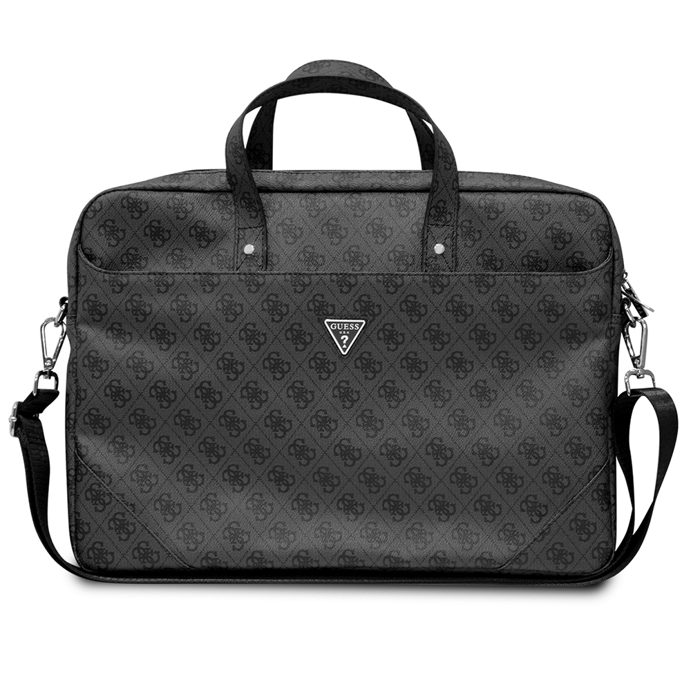 Guess Orjinal Lisanslı Sıcak Damgalı 4G Desenli Üçgen Logolu Omuz Askılı 15-16 inç Laptop Çantası