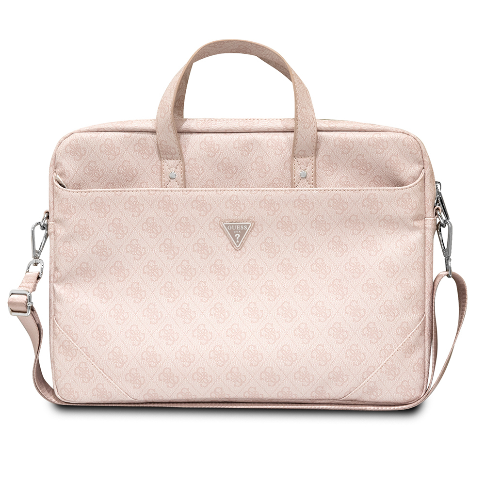 Guess Orjinal Lisanslı Sıcak Damgalı 4G Desenli Üçgen Logolu Omuz Askılı 15-16 inç Laptop Çantası