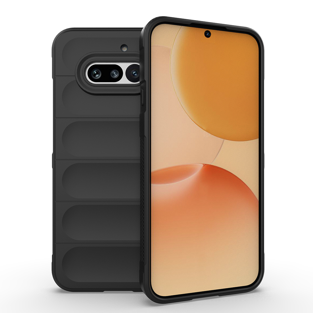 [RNZ-TA131993] Nothing Phone 4A Kılıf Esnek TPU Oyuklu Arka Yüzey Tasarımlı Zore Etnik Silikon Kapak (Siyah)