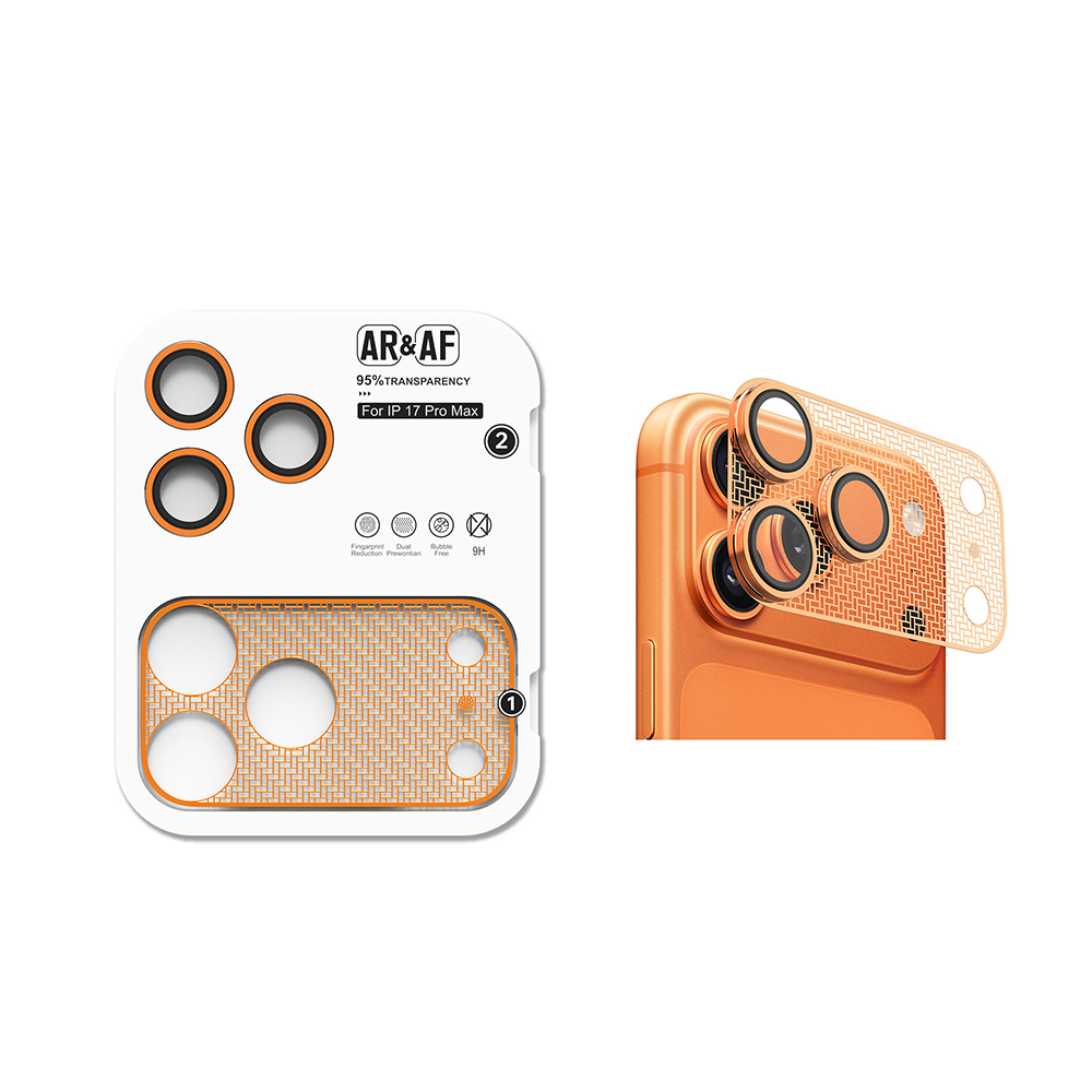 Apple iPhone 17 Pro Max Uyumlu Zore CL-22 Parmak İzi Bırakmayan Anti-Reflective 2in1 Kamera Lens Koruyucu