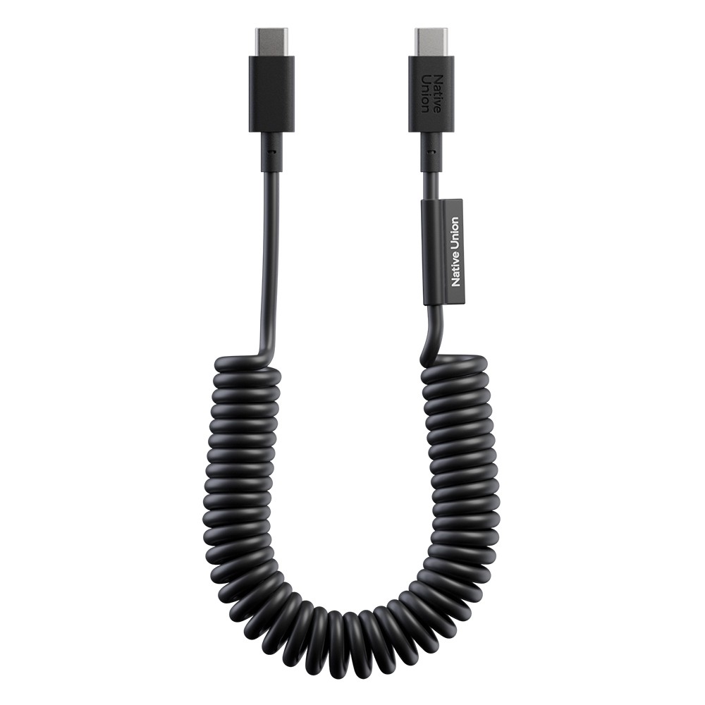 [RNZ-TA132091] Native Union POP Serisi Type-C to Type-C Spiralli Şarj Kablosu 60W 1.2M (Siyah)