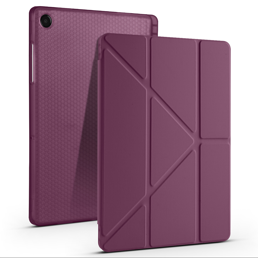 Samsung Galaxy Tab A9 Uyumlu Kılıf Zore Tri Folding Kalem Bölmeli Standlı Kılıf