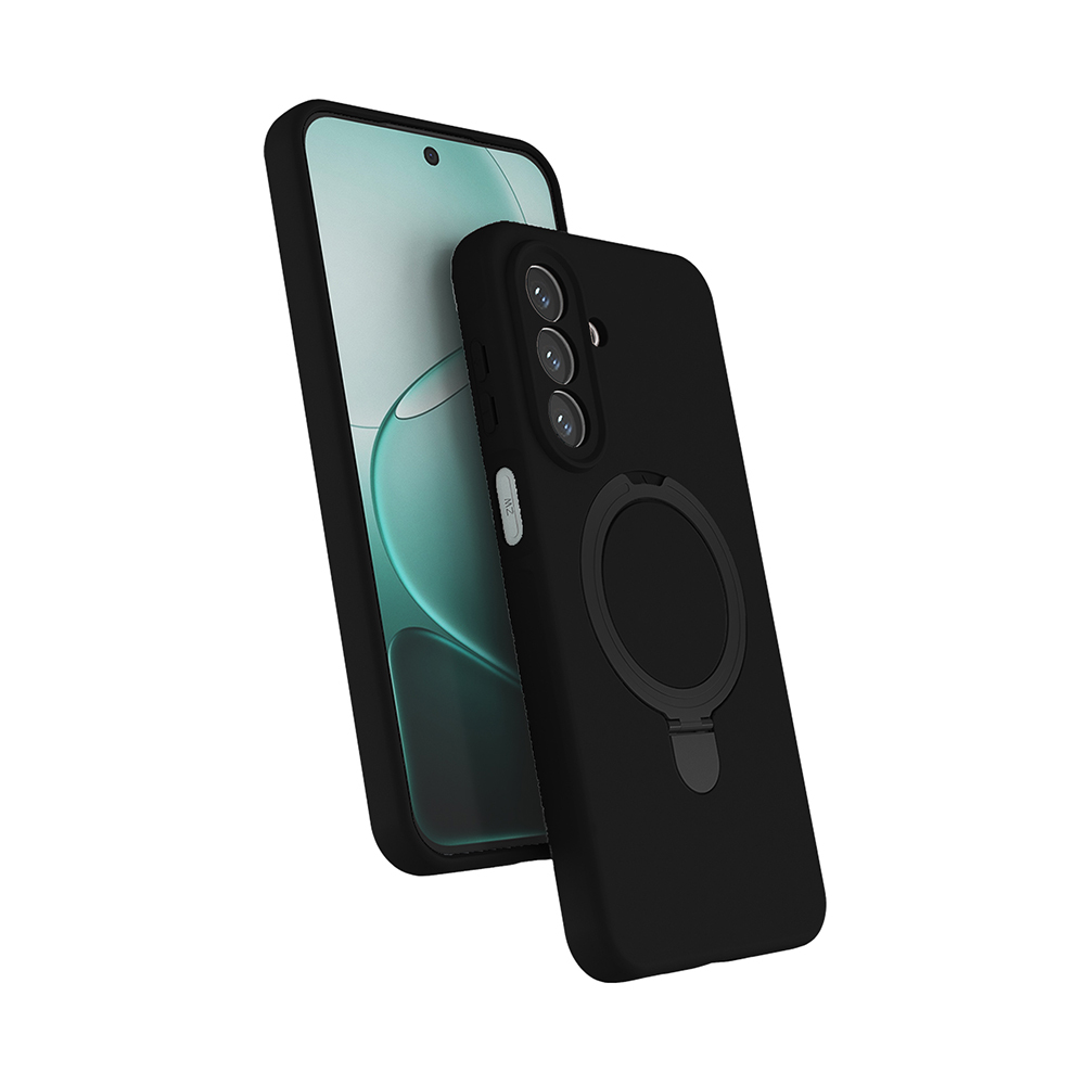 [RNZ-TA132236] Galaxy A27 Kılıf M-safe Şarj Özellikli Standlı Zore Samara Kapak (Siyah)