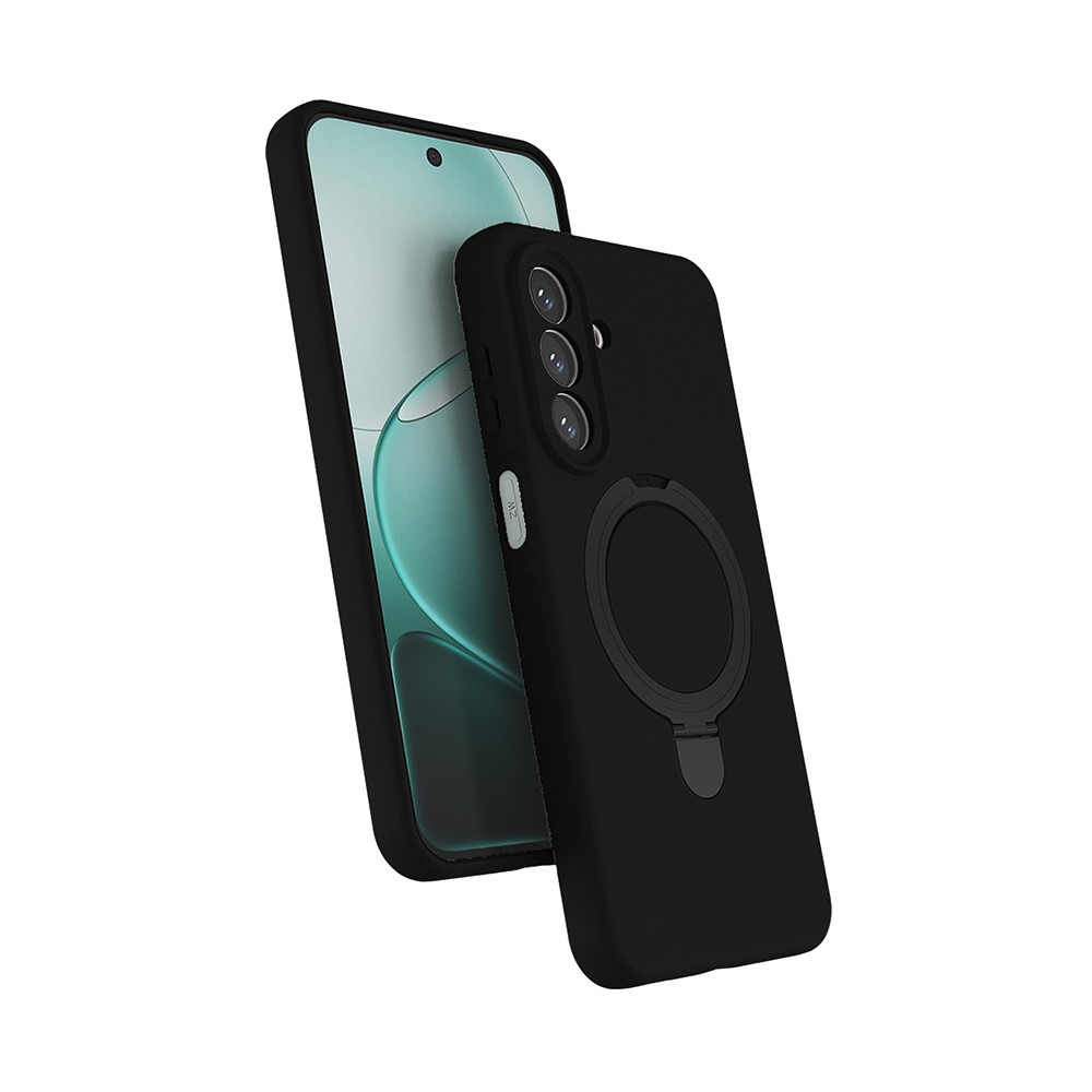 [RNZ-TA132236] Galaxy A27 Kılıf M-safe Şarj Özellikli Standlı Zore Samara Kapak (Siyah)