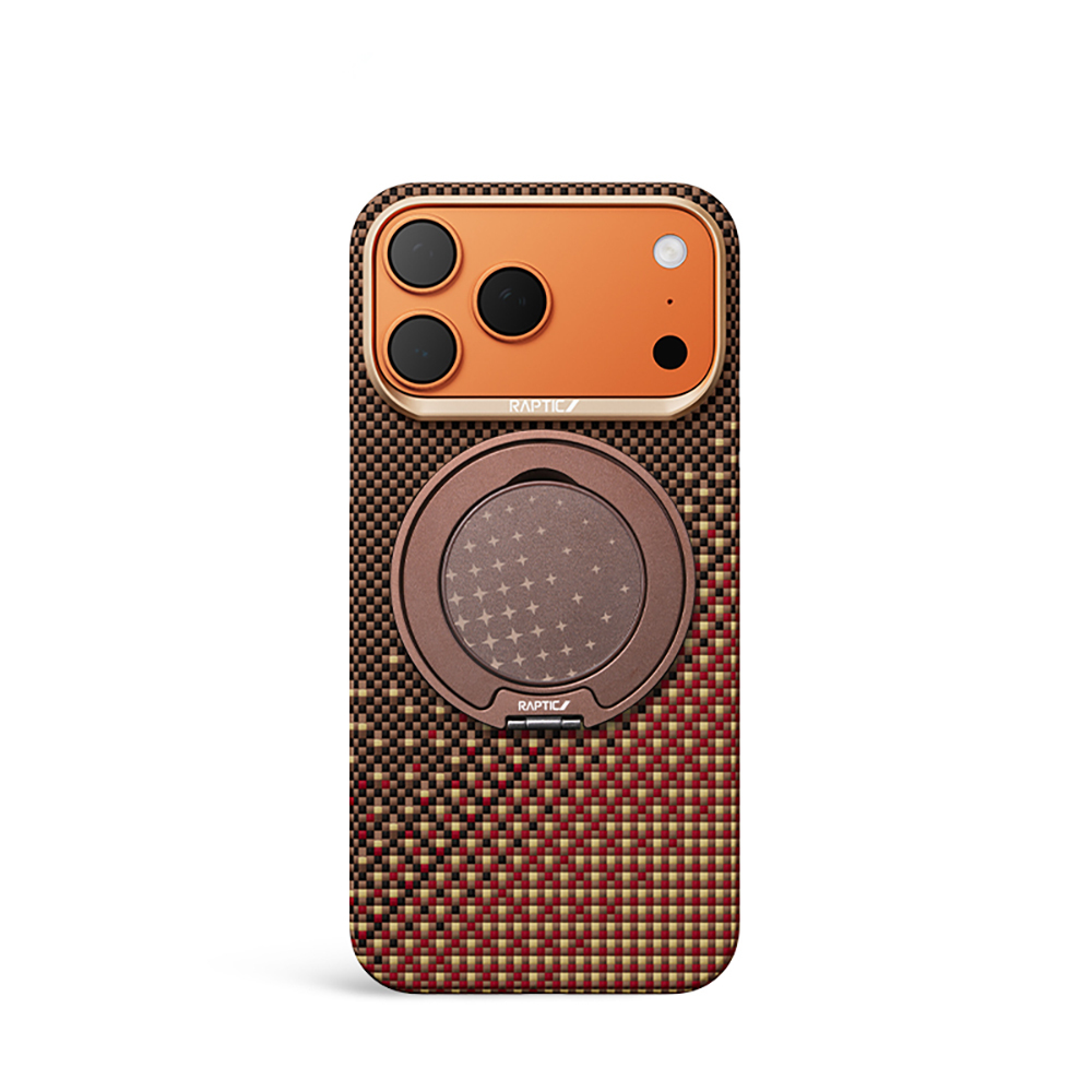 Apple iPhone 17 Pro Uyumlu Kılıf Raptic 2in1 Bundle Kit Aramid Skin Serenity Serisi Stand ve Kapak