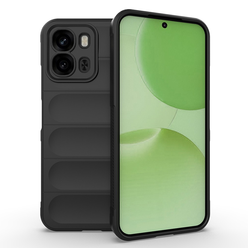 [RNZ-TA132484] Oppo A6T Kılıf Esnek TPU Oyuklu Arka Yüzey Tasarımlı Zore Etnik Silikon Kapak (Siyah)