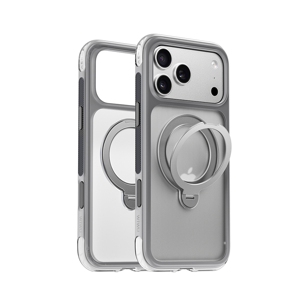 Apple iPhone 17 Pro Uyumlu Kılıf Wiwu AS-203 AeroShield Ultra Serisi M-safe Şarj Özellikli Airbag Tasarımlı Standlı Kapak