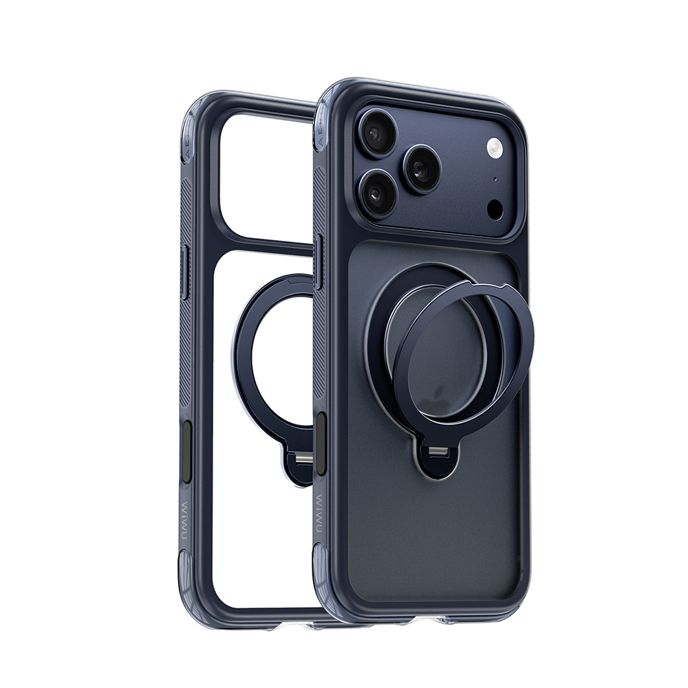 Apple iPhone 17 Pro Uyumlu Kılıf Wiwu AS-203 AeroShield Ultra Serisi M-safe Şarj Özellikli Airbag Tasarımlı Standlı Kapak