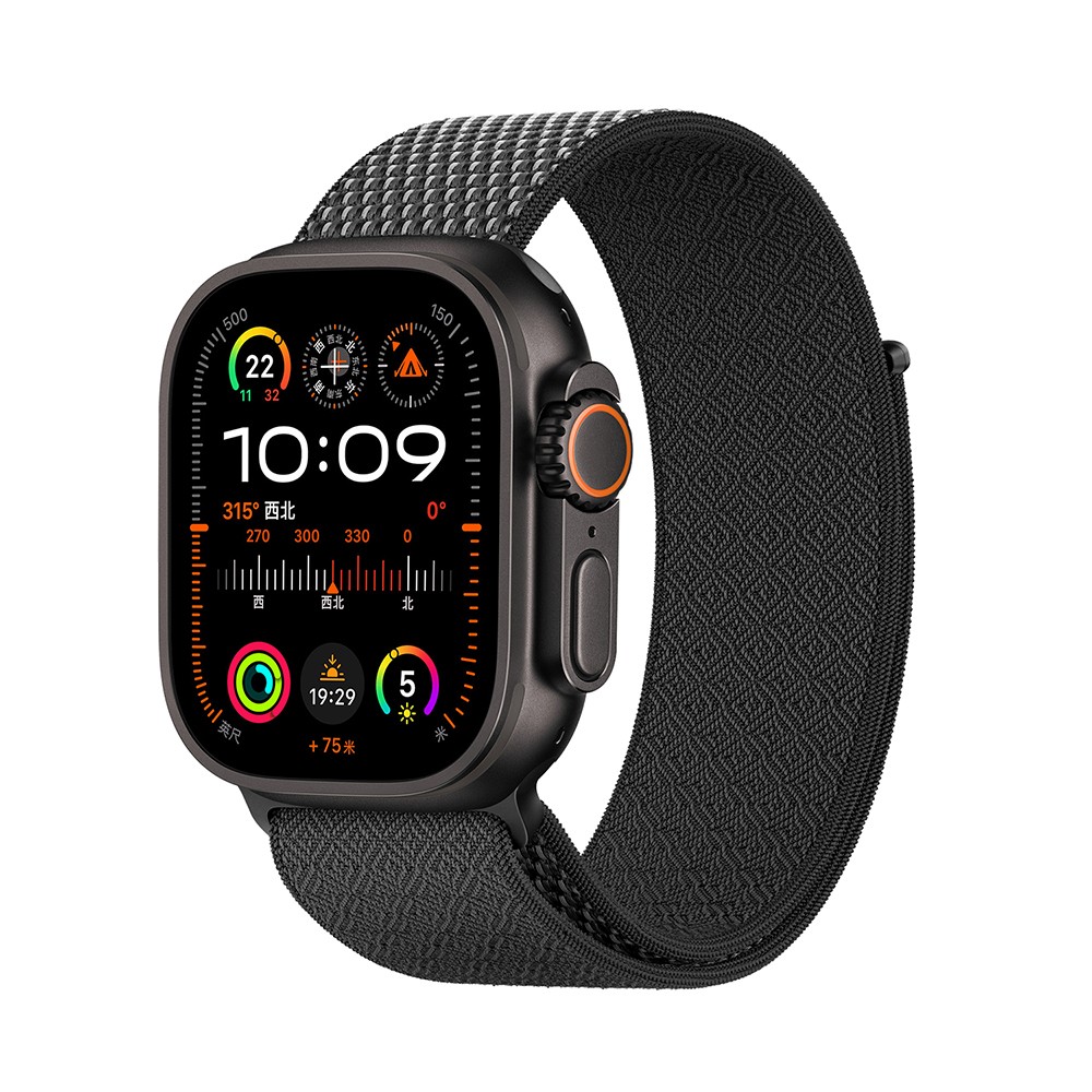 [RNZ-TA132567] Apple Watch 42mm Uyumlu Kordon Wiwu WB501 CloudFlex Serisi Hasır Örgü Strap Kayış (Siyah)