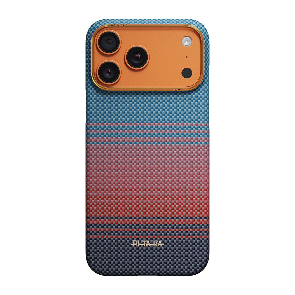 Apple iPhone 17 Pro Max Uyumlu Kılıf M-safe Şarj Özellikli Aramid Fiber Pitaka Sunset 2.0 California Dream Serisi Kapak
