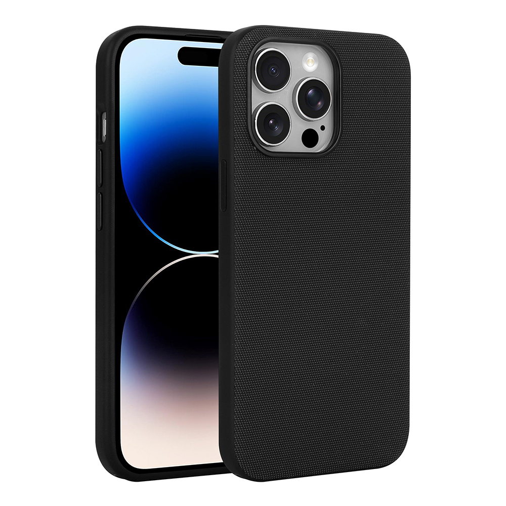 Apple iPhone 14 Pro Max Uyumlu Kılıf M-Safe Şarj Özellikli Kumaş Tasarımlı Zore Miami Sert PC Kapak