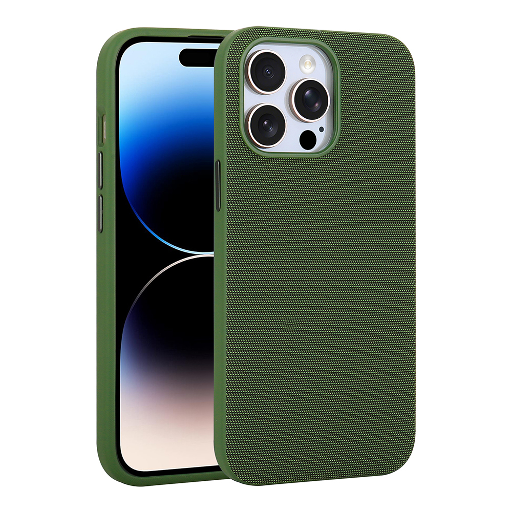 Apple iPhone 14 Pro Max Uyumlu Kılıf M-Safe Şarj Özellikli Kumaş Tasarımlı Zore Miami Sert PC Kapak