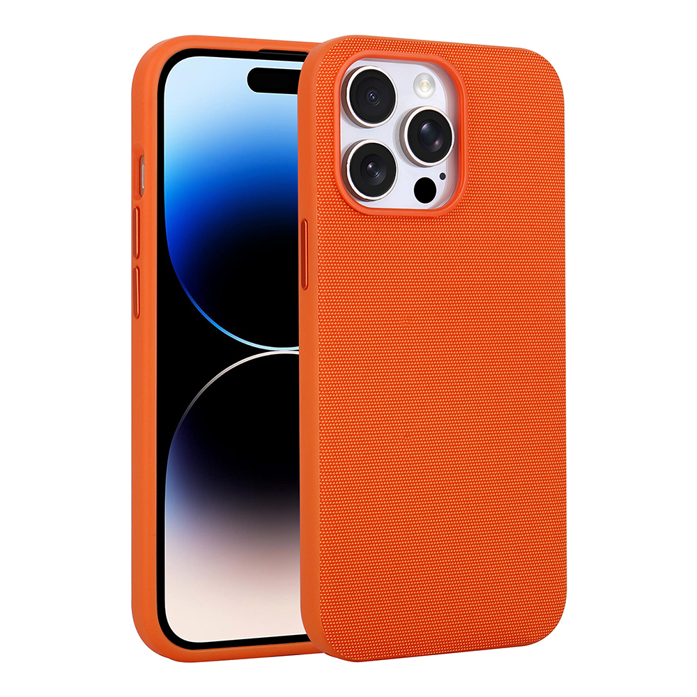 Apple iPhone 14 Pro Max Uyumlu Kılıf M-Safe Şarj Özellikli Kumaş Tasarımlı Zore Miami Sert PC Kapak