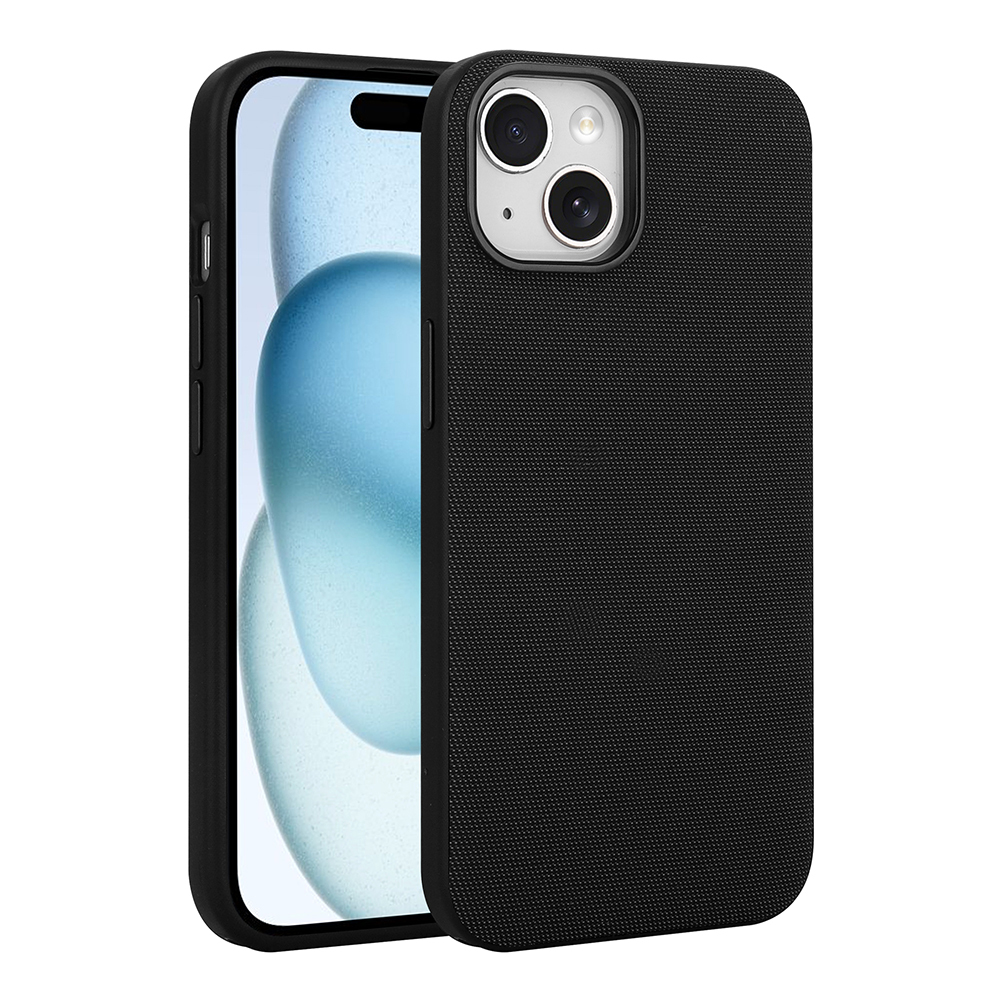 Apple iPhone 15 Uyumlu Kılıf M-Safe Şarj Özellikli Kumaş Tasarımlı Zore Miami Sert PC Kapak