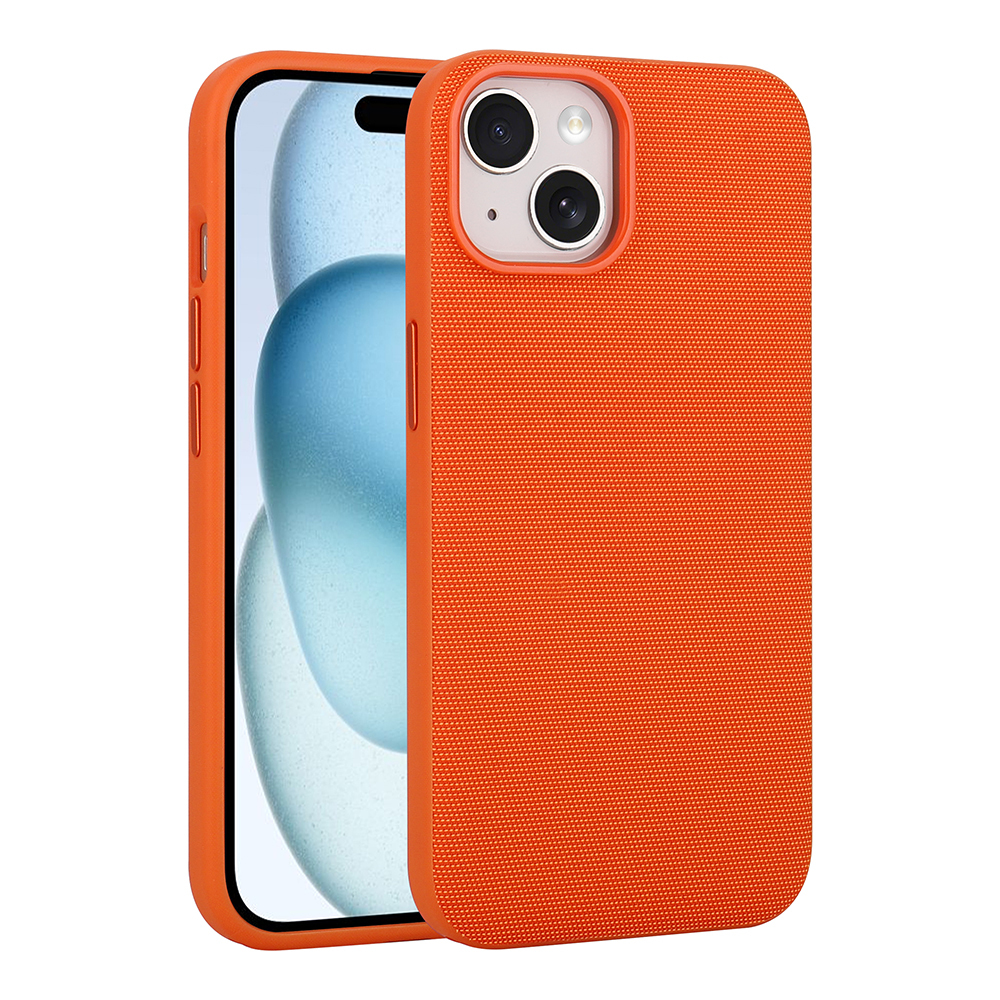 Apple iPhone 15 Uyumlu Kılıf M-Safe Şarj Özellikli Kumaş Tasarımlı Zore Miami Sert PC Kapak